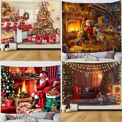 Christmas Snowman TapestryNew Year Tapestry Hanging Home Decor Background Cloth Hot Sale Tapestry Painting Home Decor Wall Decor