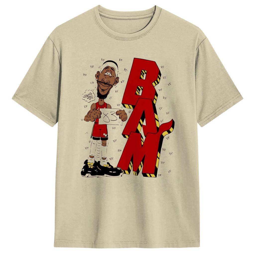 Casual T Shirt Summer Bam Adebayo 83 points Forever Stamped History caricature Hipster TShirts Cotton Tshirt for Adult Y2K Tops