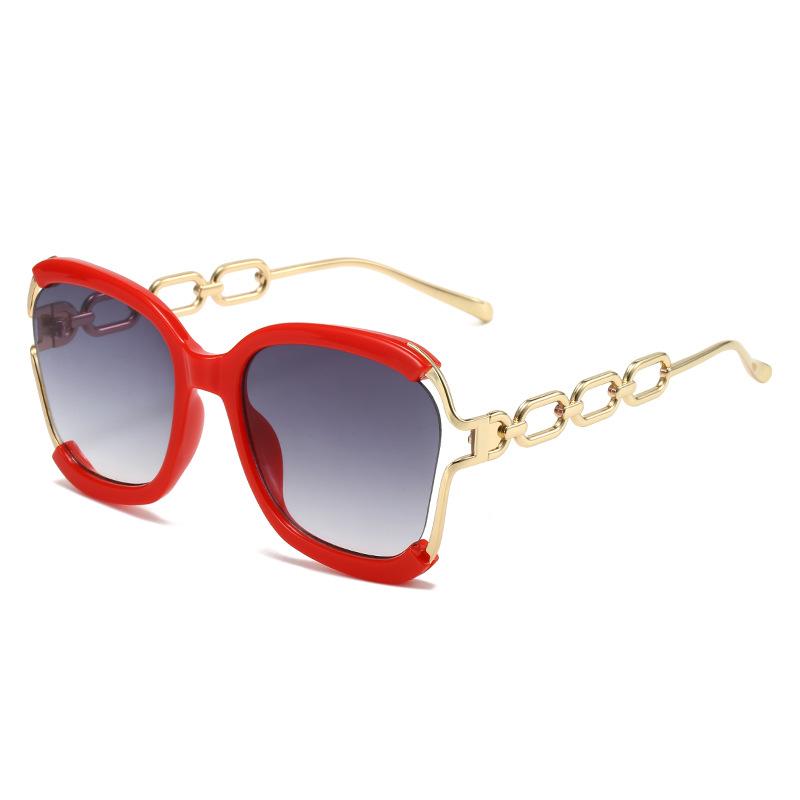 Luxury Square Sunglasses Women UV400 Retro Brand Chain Metal Frame Shades Summer Sun Glasses for Female