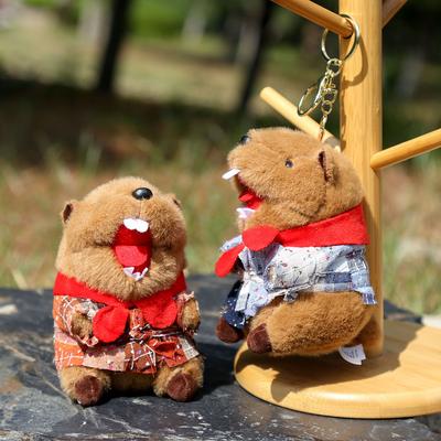 Dressing Groundhog Pendant Keychain Doll Accessories Plush Toys Girls Gifts Backpack Pendant Dolls