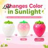 Stress Relief Gadget 1/2Pcs Strawberry Squeeze Toy Color Changing Soft Ball Sensory Decompression Simulated Fruit Pinch Fidget Toy Anxiety