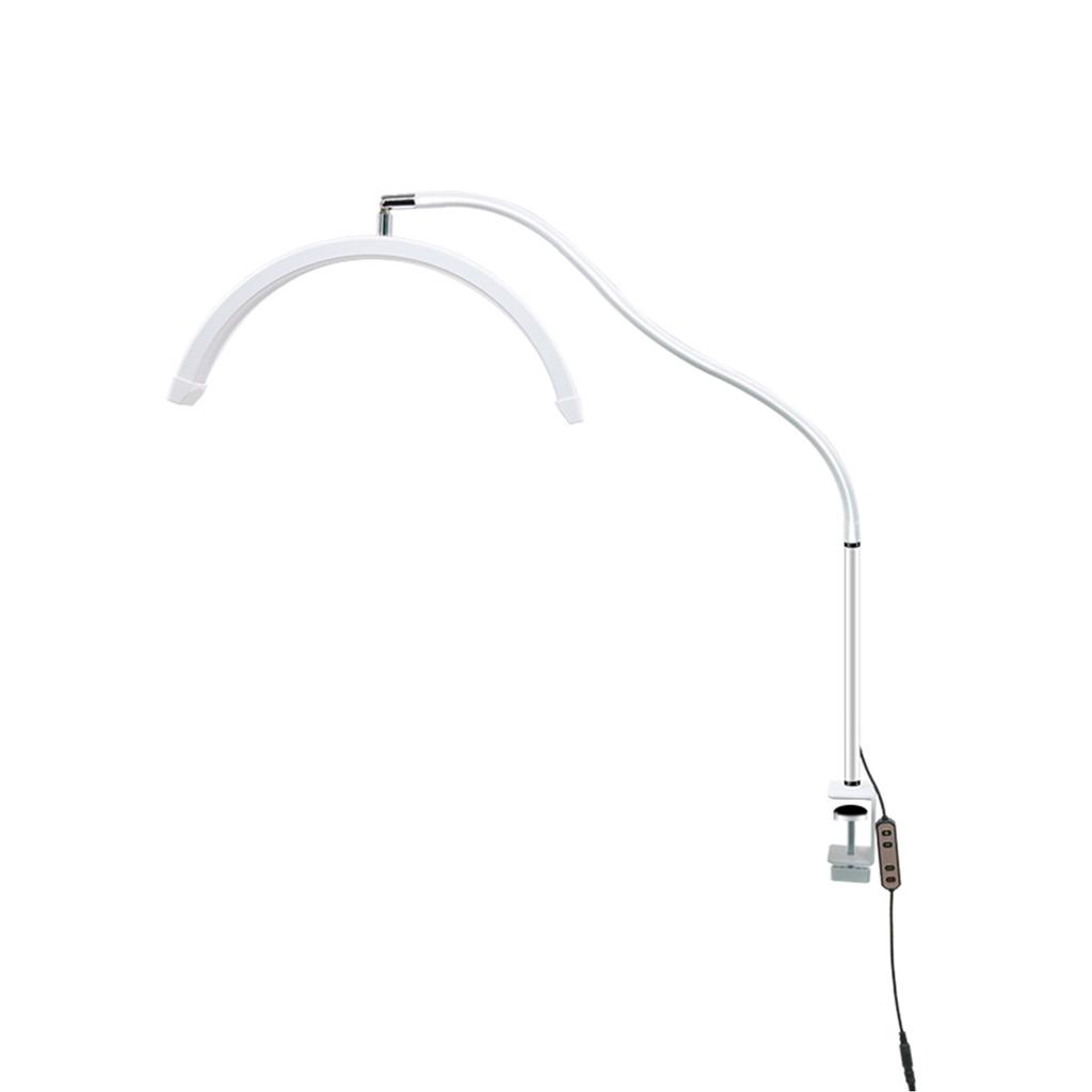 16 In LED Half Moon Beauty Lamp with Desk Clamp 20W Nail Lash Fill Light 360 Degrees  Rotatable Hose