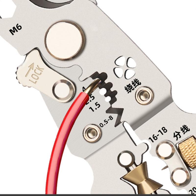 Portable Folding Wire Stripper with Integrated Cutting & Crimping Capabilities Heavy Duty Foldable Wire Stripper 210mm