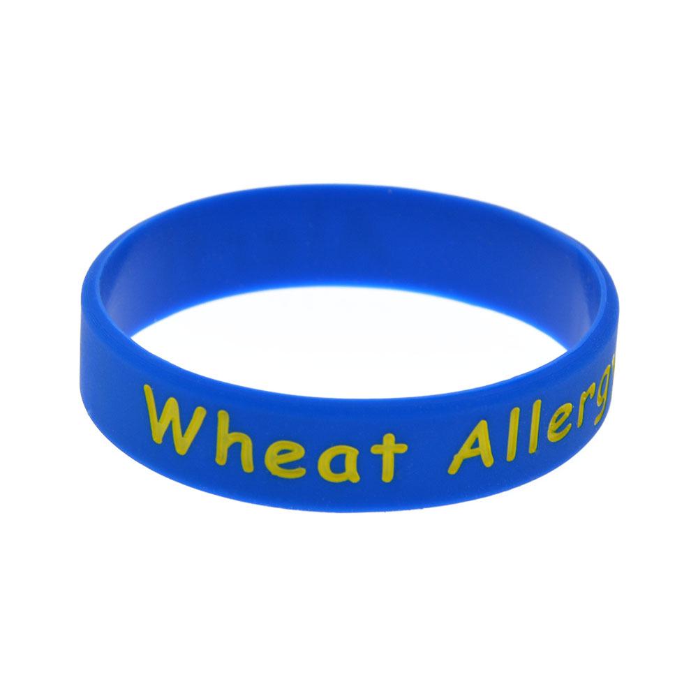

Silicone Medical Alert Wristband for Wheat Allergy - Available in Men s, Women s, and Children s Sizes синий