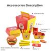 Children's Simulation Food Toy Set, Wooden Simulation Burger, Fries, Wooden Blocks, Role-play, Kitchen/shop, Early Learning Toys