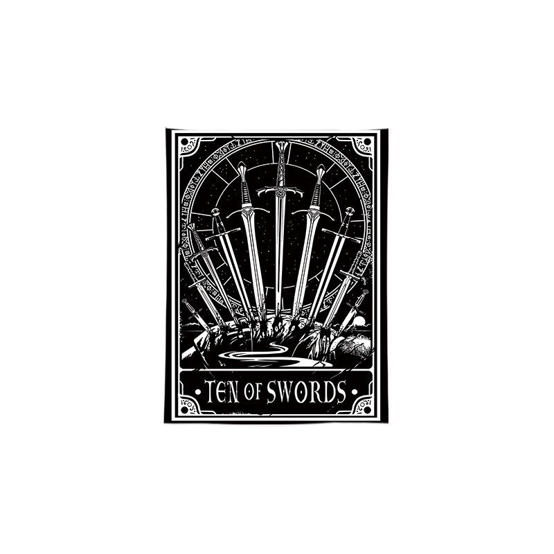 Black White Tarot Card Tapestry Wall Hanging Home Decor for Room Dorm Aesthetic Print Wall Art