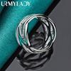 925 Sterling Silver Net Weaving 5-10# Ring For Women Men Wedding Charm Engagement Fashion Jewelry