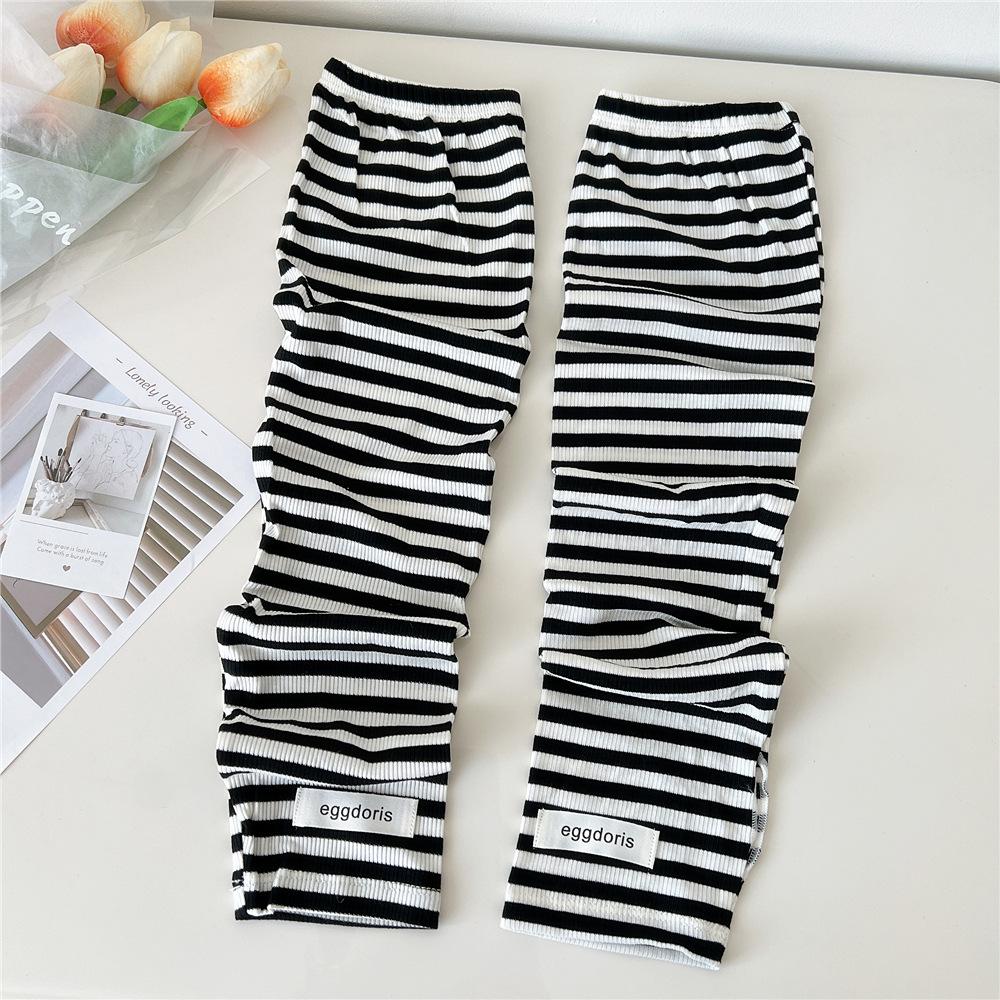 

Полосатые цветные перчатки для женщин летом ледяной шелк рукава для вождения, рукава для защиты рук рукава для украшения солнца one size