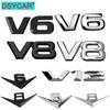 1 st 3D Metall Bil Dekoration Dekal Metall Självhäftande V6 V8 V12 Lastbil Bil Emblem Klistermärke för Universella Bilar