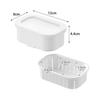 Yamazaki Jitsugyo 10631 Easy To Warm Standing Frozen Rice Container S Set of 2 White W12 X D8 X H4.4cm (per Piece) Tower with Colander Microwave