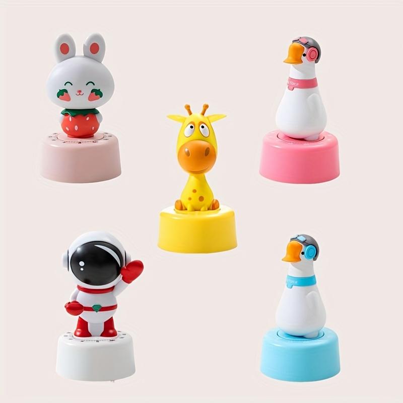 Colorful Giraffe Kitchen Timer,Rotating Desk Clock with Playful Cartoon Design, Ideal Birthday Gift, Plastic Material, No Electricity Needed