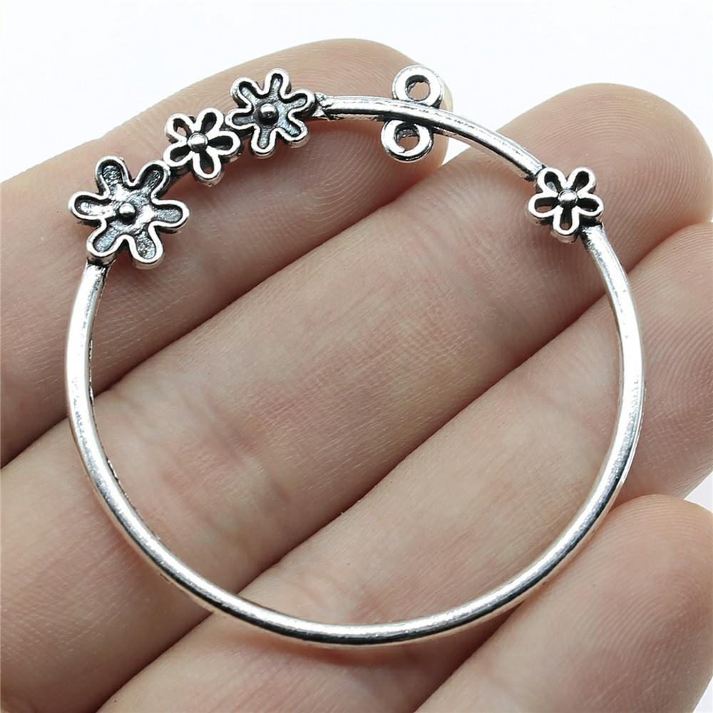 6pcs Antique Silver Color Earring Connector Charms For Jewelry Making Charms Earring Connector Jewelry Findings DIY