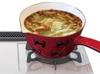 Tamahashi Milk Pan, Enamel, Induction and Gas Compatible, 15cm, Made in Japan, Prune, Red, Colorful Cat Design, YJM-200