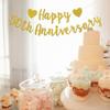 Happy 50th Anniversary Banner, 50th Wedding Anniversary, 50th Birthday, 50 Years Loved Party Decorations (Gold Glitter)