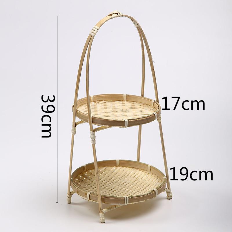 Handmade Bamboo Multi-Layer Storage and Serving Basket