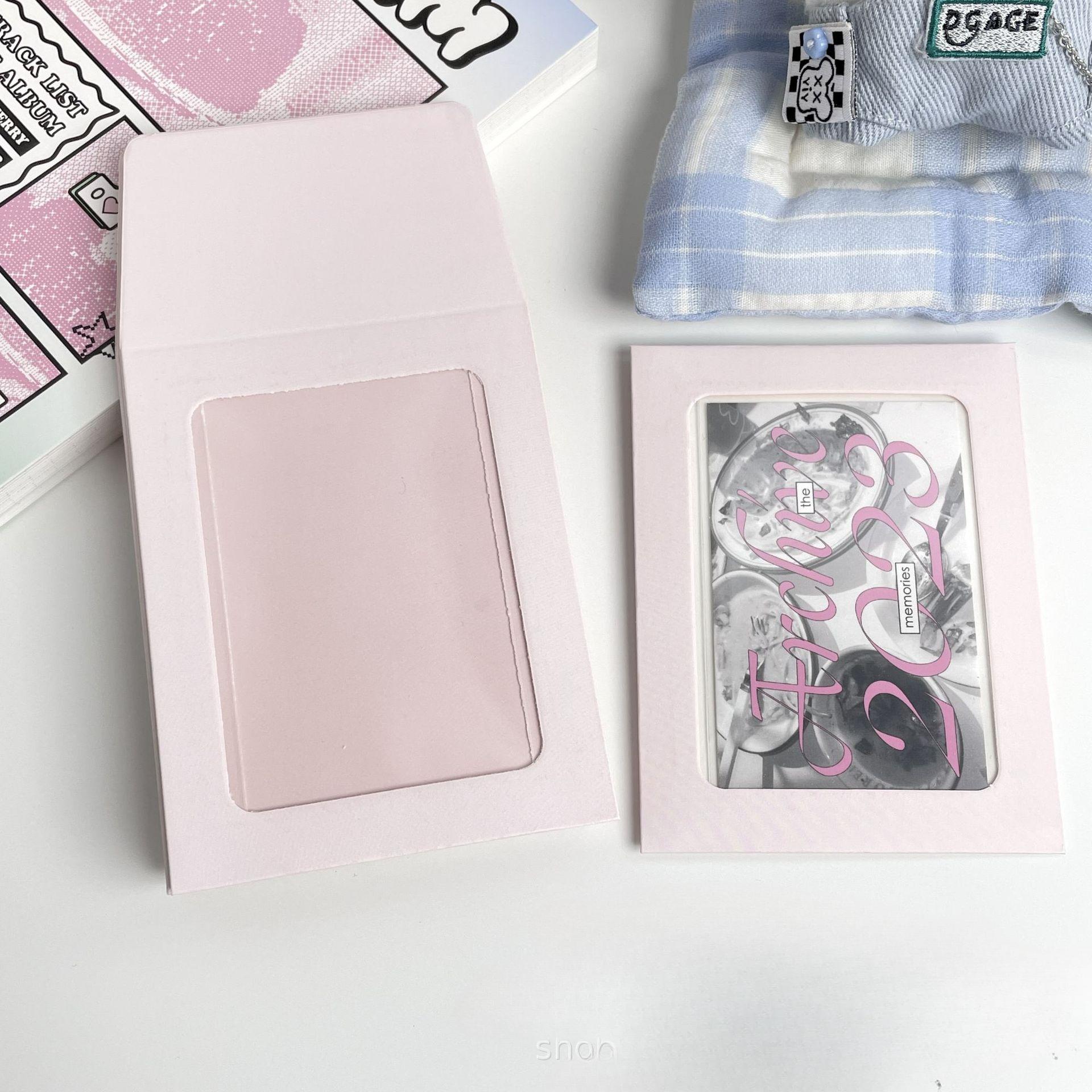 

10 шт., прозрачный держатель для карт на окно, кремового цвета, Kpop Star, 3 дюйма, сумка для хранения фотографий «сделай сам», Kawaii, рукав для карточек для девочек розовый