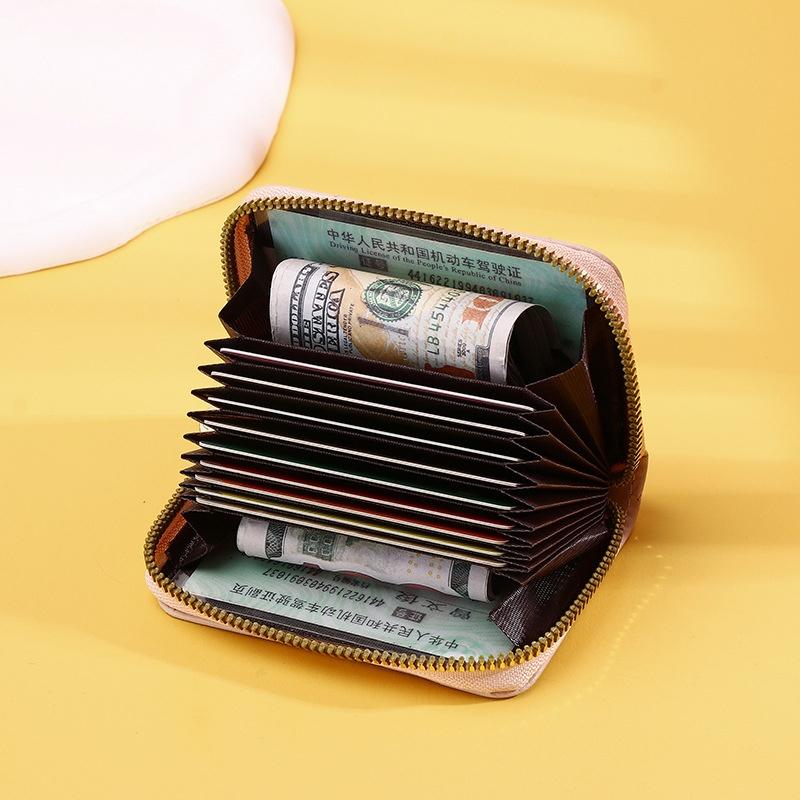 Women Wallet For Pu Leather Fashion Embroidered Love Fold Small Wallet Card Holder Multi-Card Slot Coin Purses Interior Pink