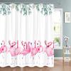 Tropical Plant Parrot Shower Curtain Watercolour Monstera Palm Leaf Birds Pink Floral Green Leaves Bathroom Curtains Home Decor