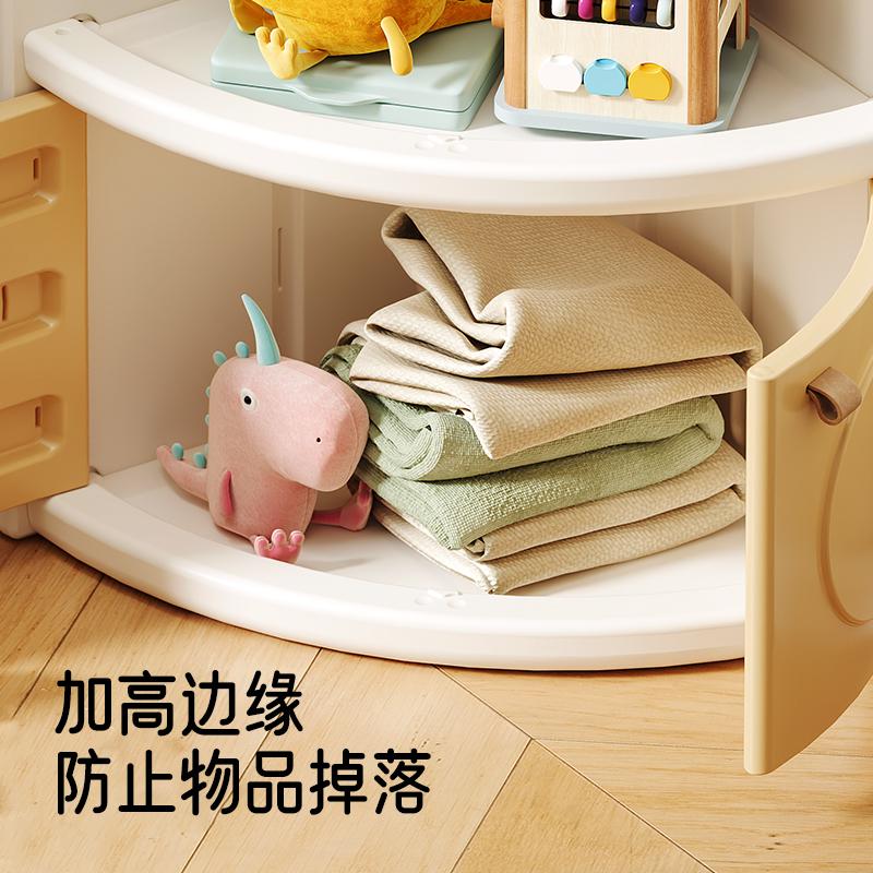 Movable Plastic Corner Cabinet Living Room Toy and Bookshelf Storage RackFurniture Household Furniture