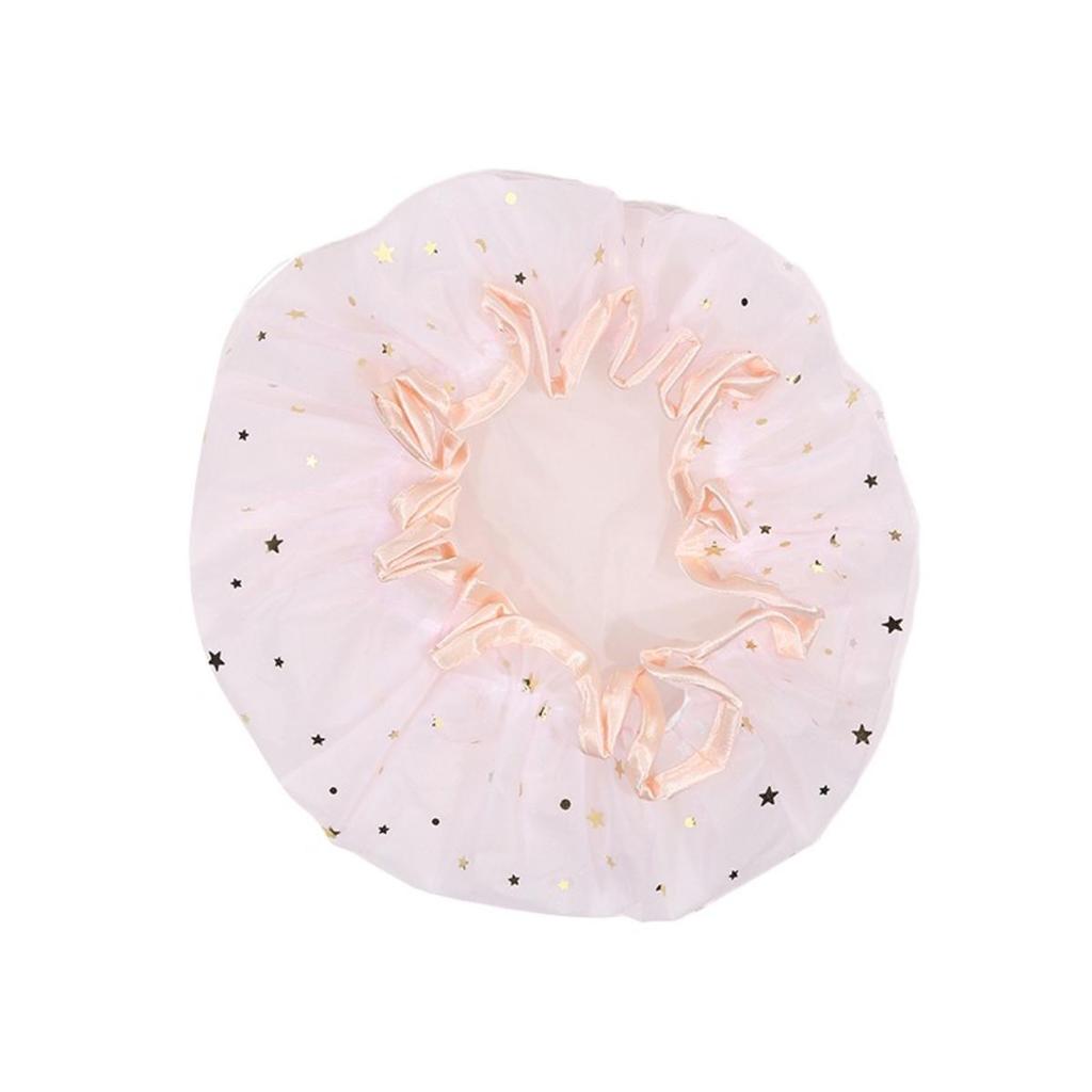 Double-layer Shower Cap Adult Ladies  Waterproof Bathing Hat Kitchen Oil-proof Bathroom Bathing Household Shower Cap