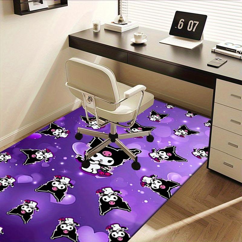 Office Rug Kuromi, Purple Anti-Slip Rug, Machine Washable for Living Room, Bedroom, Office, Multiple Sizes, Bedroom Mat, Decorative Mat, Durable Mat,