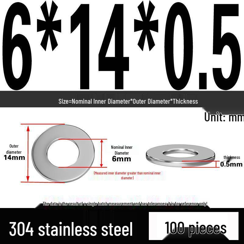 Thickened 304 Stainless Steel Flat Washer Spacer (M2-M36)