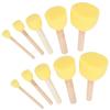 20pcs Sponge Brush Set DIY Round Yellow Mushroom Stick Painting Tools for Children Craft Drawing