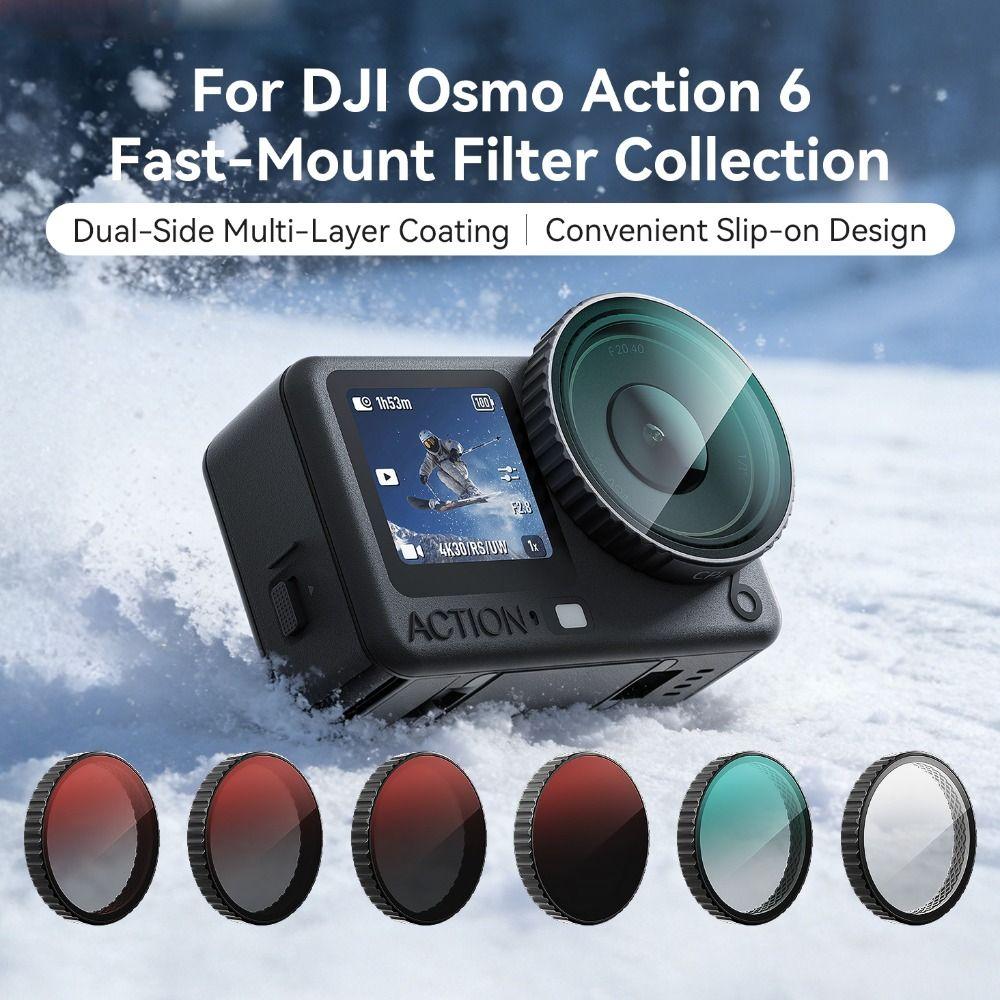 Quick Release Camera Filters Set for DJI Osmo Action 6 Action Camera Accessories