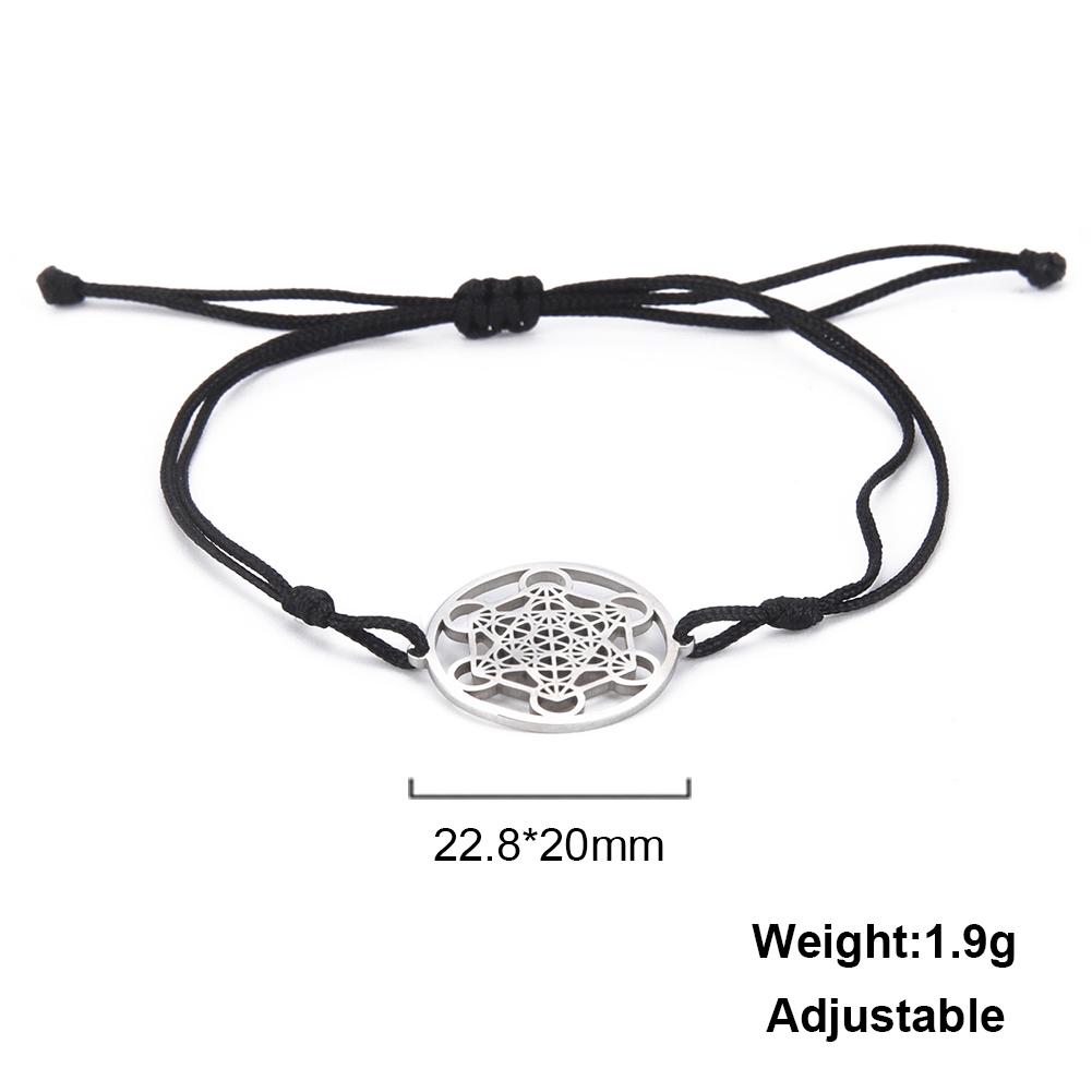 Lucktune Stainless Steel Angel Seal Archangel Metatron Cube Rope Bracelets for Women Spiritual Amulet Jewelry Anniversary Gifts Adjustable