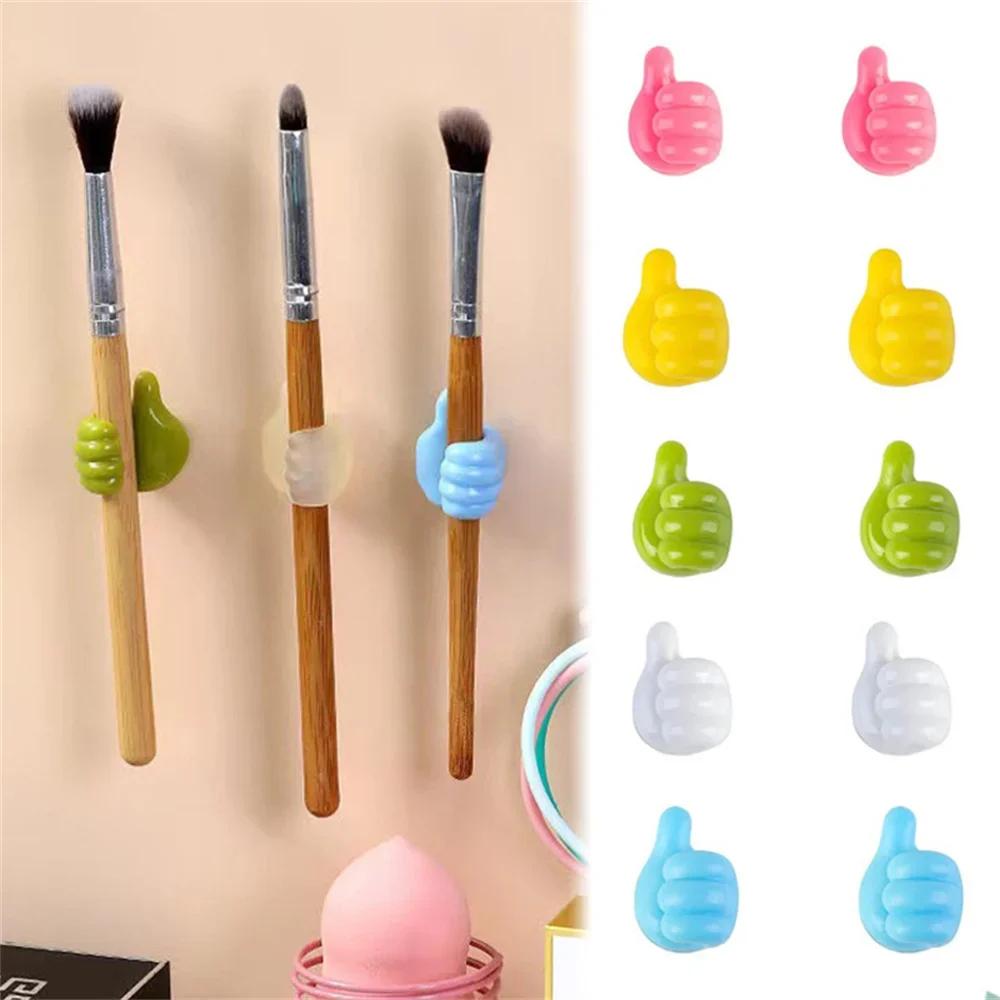 2pcs Hand-shaped Rubber Holder Multifunctional Self Adhesive Mini Hook for Car Wire Data Line Glasses Keys Tower Organizer Hooks