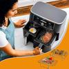 Air Fryer Backrost Air Fryer Edelstahlhalter BBQ-Rost Air Fryer Rost Kompatibel mit Ninja Air Fryer Doppel-Schubladen