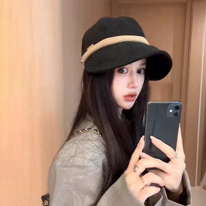 Retro Corduroy Versatile Casual Travel Face Small Warm Pile Bucket Hat Women