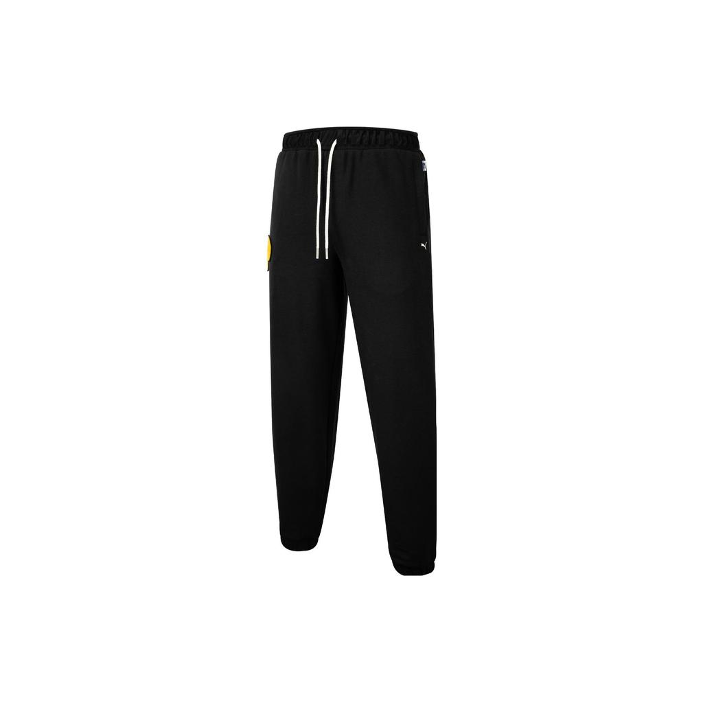 Puma Solid Color Lace-Up Knit Joggers Unisex Bottoms Black 539665-01