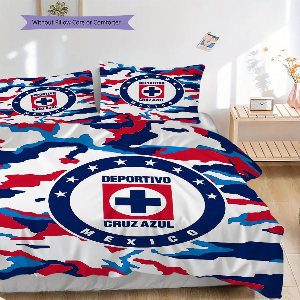 Cruz Azul Pattern Bedding Quilt Set Quilt Cover Pillowcase Home Decoration Birthday Gift (1 * duvet cover + 2 * pillowcase, without core)