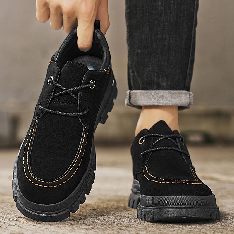 Men Casual Shoes Hiking Outdoor Men Flat Shoes Non-slip Platform Men Genuine Leather Shoe Band Comfortable Hiking Shoes