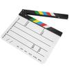 30x25CM Acrylic Movie Clapperboard Professional Director Action Clap Film Photography Tool(Colorful Stripe White