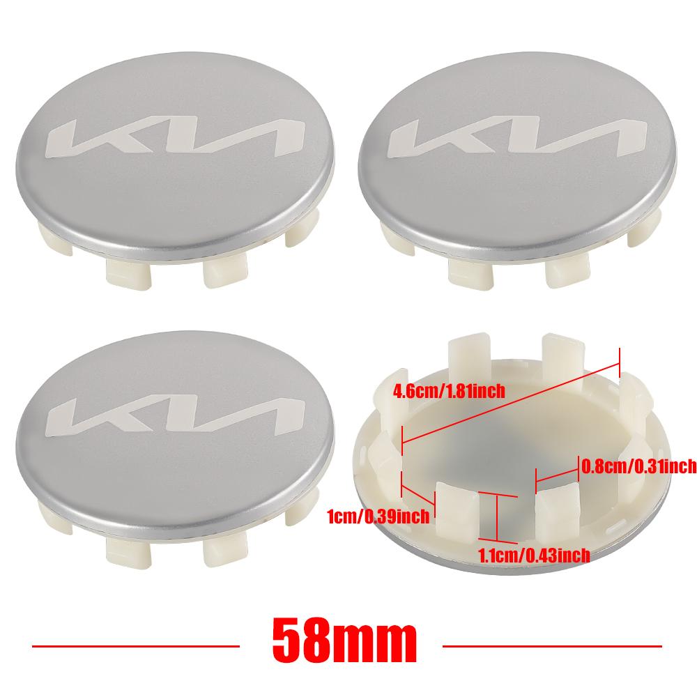 4 Stück 56/58mm Auto Radnabenabdeckung Aufkleber für Kia Sportage 3 Rio Ceed Carnival Forte Seltos Picanto Soul EV6 Niro