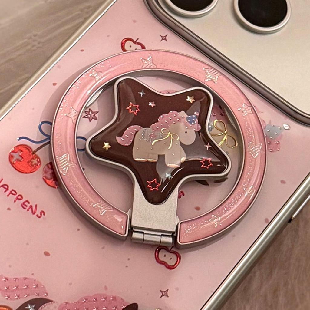 Pink Dream Pony Applies To Apple 17promax Phone Case 15 Gilt Iphone16 Magnetic Bracket 13 Hard