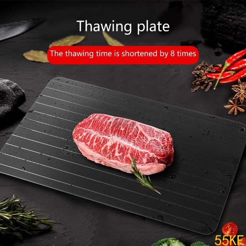 55KF Aluminum Thawing Tray For Frozens Fish Beef Pork Chicken Rapid Thawing Plate Fast Defrosting Board Kitchen Tool