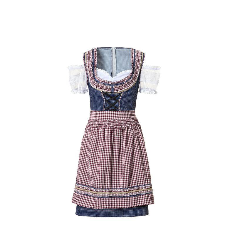 European and American Beer Festival Bavarian Beer Suit German Moni Ethnic Clothes Festival Party Girl Uniform Set 82347 [Dress + Apron] M