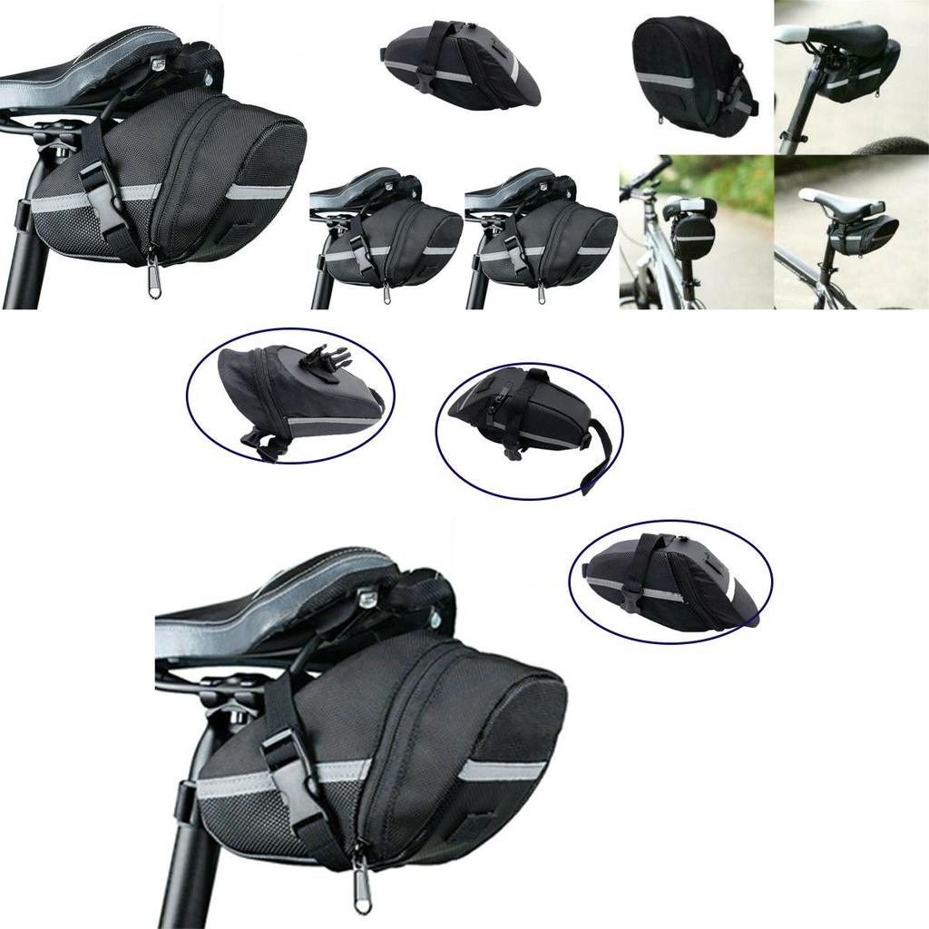 Durable Oxford Cloth Bicycle Saddle Bag With Reflective Strip For Safe Night Rides