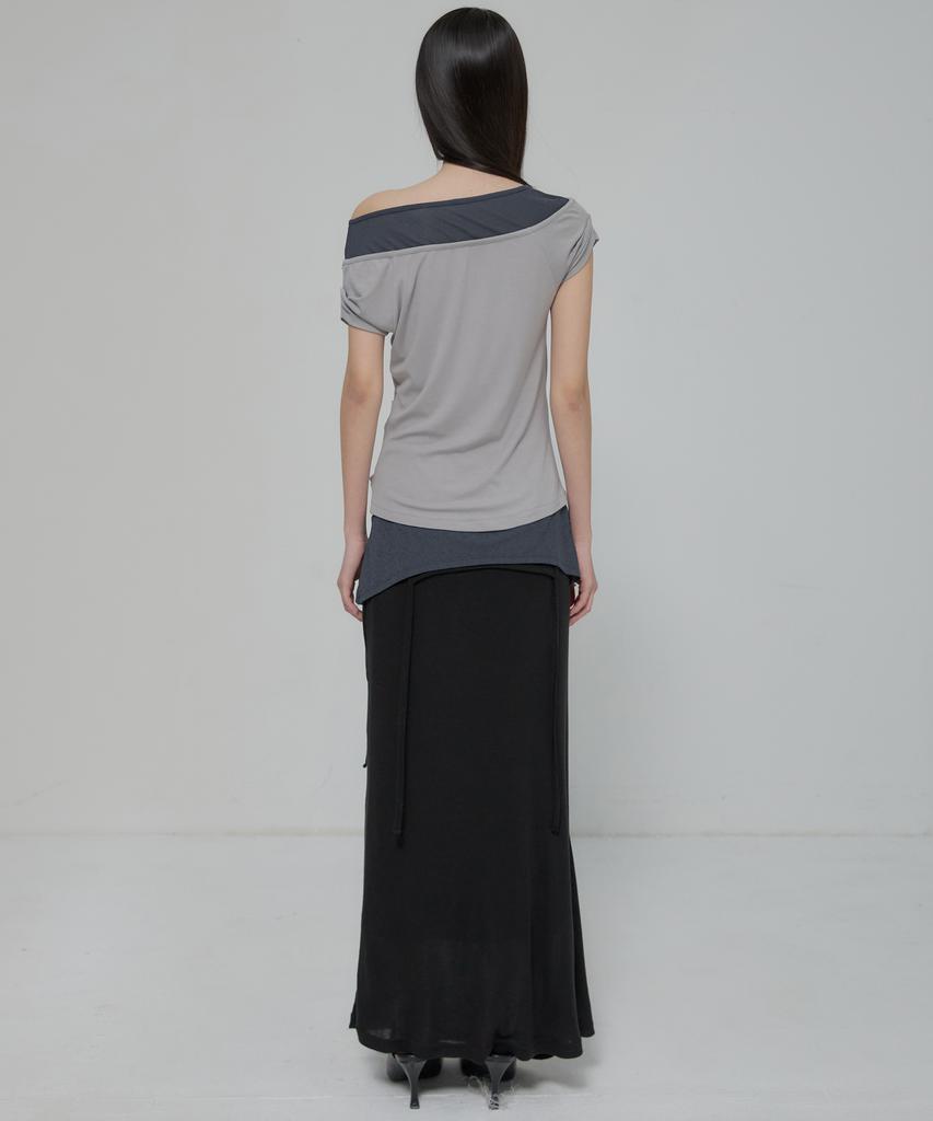 Peulleeoeob 2-Layered Top (Fl-141_Gray&Charcoal)