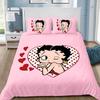 Cartoon 3D Printed Bedding Set B-Bettys Boops Duvet Cover Pillowcase Single/Twin/Full/Queen Size for Fans Bedroom Decor