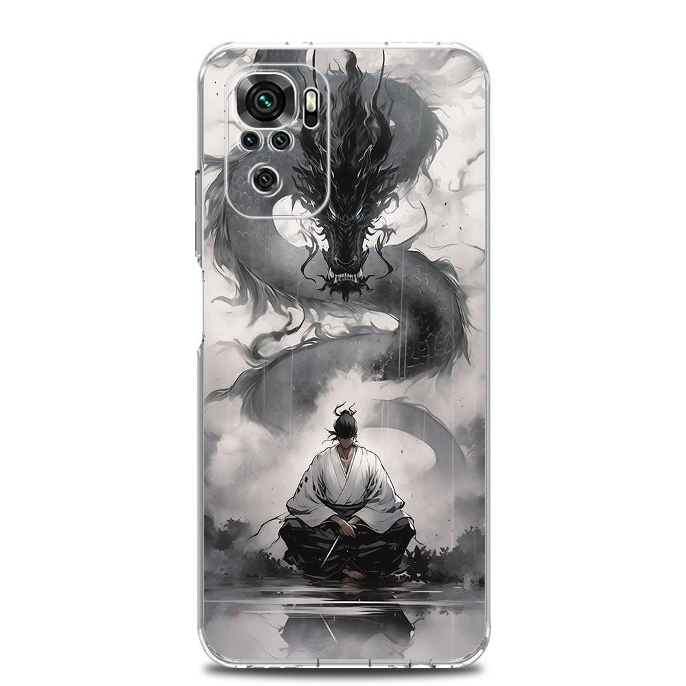 Japanese Bushido Samurai Phone Case For Xiaomi Redmi Note 14 13 12 4G 9 8 10 11 Pro Plus 5G 14C 13C 12C 10C 9C 9A Clear Cover
