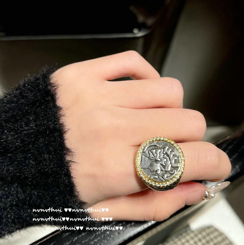 

Ancient Babylon Muse Fritillary Gemstone Ancient Coin Necklace, Weave Engraved Gold Plated 18K Gold Honeycomb Rainbow Zircon Bracelet