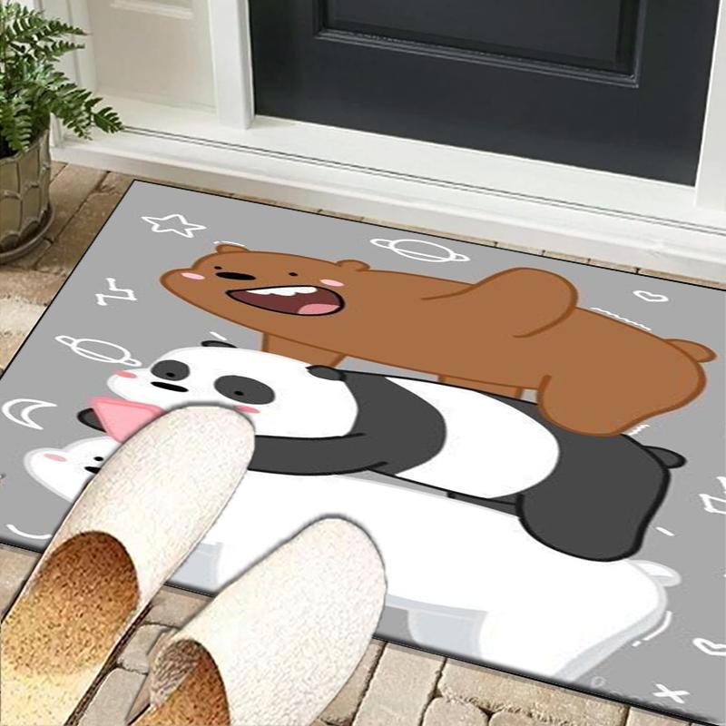 Bears Friends Adventure Office Rug Chair Mat, Game Carpet, Suitable for Front Door, Bedroom, Living Room, Desk, Holiday Gift