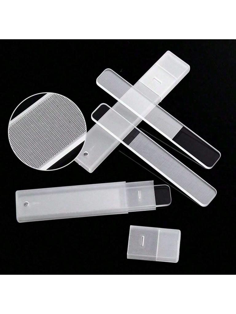3 Stück Nano Glas Nagelfeilen Professionelle Schleif- und Polierfeilen Transparente Nagelfeile Schleifgeräte Maniküre Kunst Werkzeuge