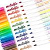 Colored Glitter Marker Pens, 12 Colors - Soft Tip for DIY Graffiti, Journals, and Photo Coloring