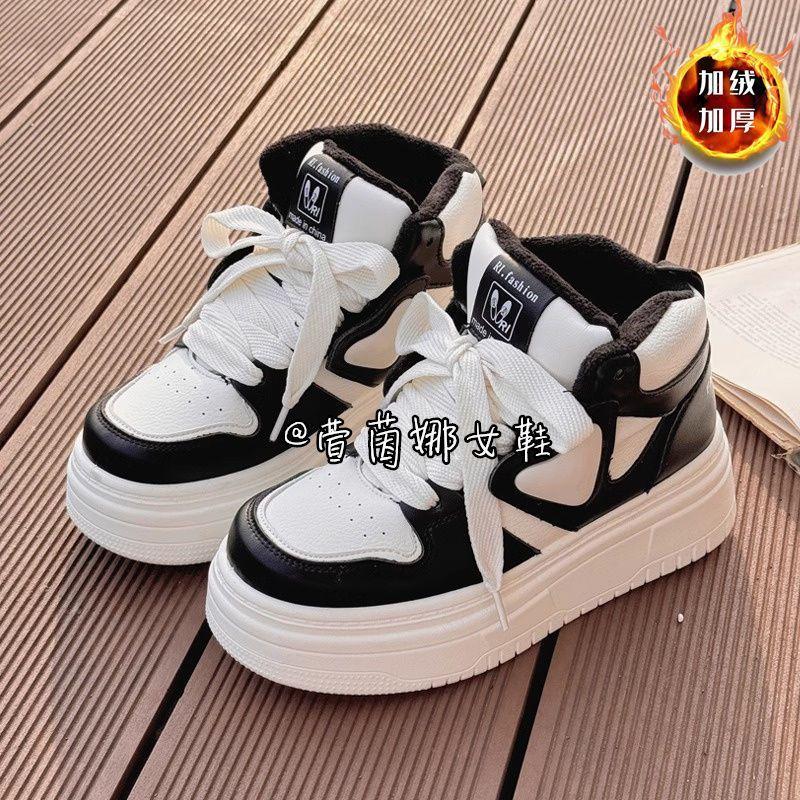 

Хлопковая женская обувь женская обувь с высоким верхом бархатные маленькие белые туфли универсальная нишевая платформа спортивная повседневная обувь 38