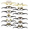 New Year Party Decorations: Custom Black Gold Photo Booth Props & Funny Paper Glasses
